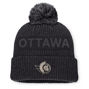 Men's Fanatics Charcoal Ottawa Senators Road Phantom Cuffed Knit Hat with Pom