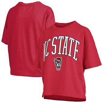 Women's Pressbox Red NC State Wolfpack Oversized Nelson Arch Over Logo Slub T-Shirt