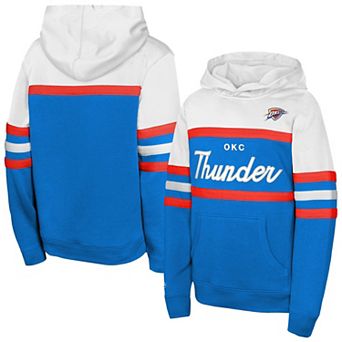 Youth Mitchell & Ness Royal/White Oklahoma City Thunder Vintage Head Coach Hoodie