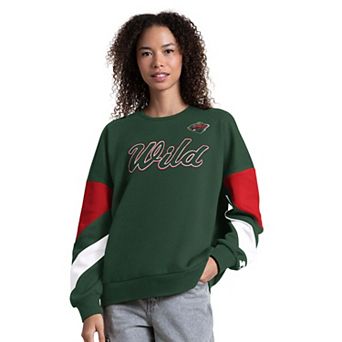 Women's Starter Green Minnesota Wild Grand Slam Sleeve Color Block Sweatshirt