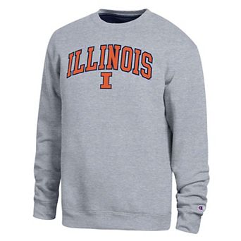 Men's Champion Heather Gray Illinois Fighting Illini Arch Sweatshirt