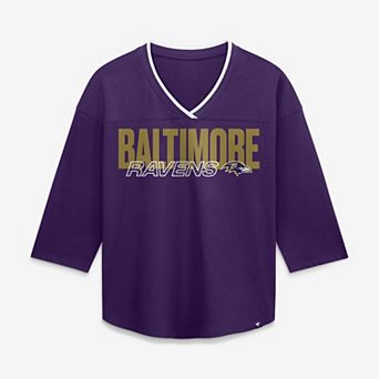 Women's Fanatics Purple Baltimore Ravens Plus Size Deceptive Juke 3/4-Sleeve V-Neck T-Shirt