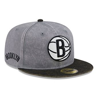 Men's New Era Gray/Black Brooklyn Nets Washed 59FIFTY Fitted Hat