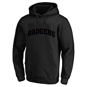 Men's Profile Black Wisconsin Badgers Tonal Hoodie