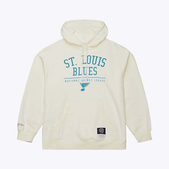 Men's Mitchell & Ness Cream St. Louis Blues Walk-Off Vintage Logo Fleece Hoodie