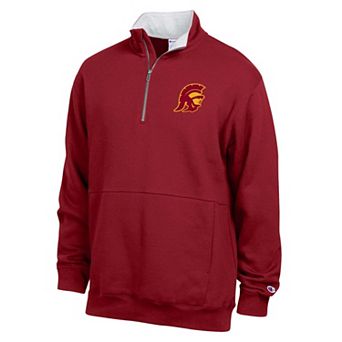 Men's Champion Cardinal USC Trojans Fleece Quarter-Zip Pullover