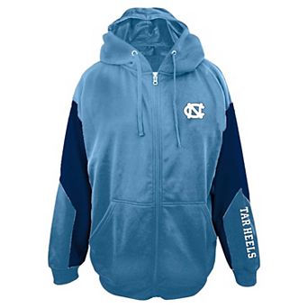 Men's Big & Tall Profile Light Blue North Carolina Tar Heels Sleeve Block Full-Zip Hoodie