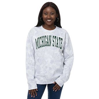 Women's ZooZatz Camo Michigan State Spartans Camo Arch Logo Fleece Crewneck Sweatshirt