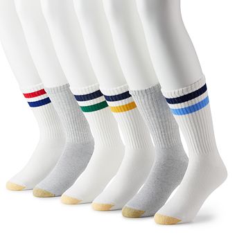 Men's GOLDTOE® 6-pack Athletic Cushioned Cotton Crew Socks