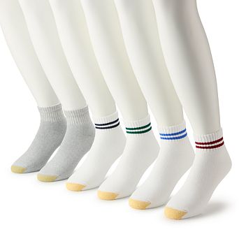 Men's GOLDTOE® 6-pack Athletic Cushioned Cotton Quarter Socks