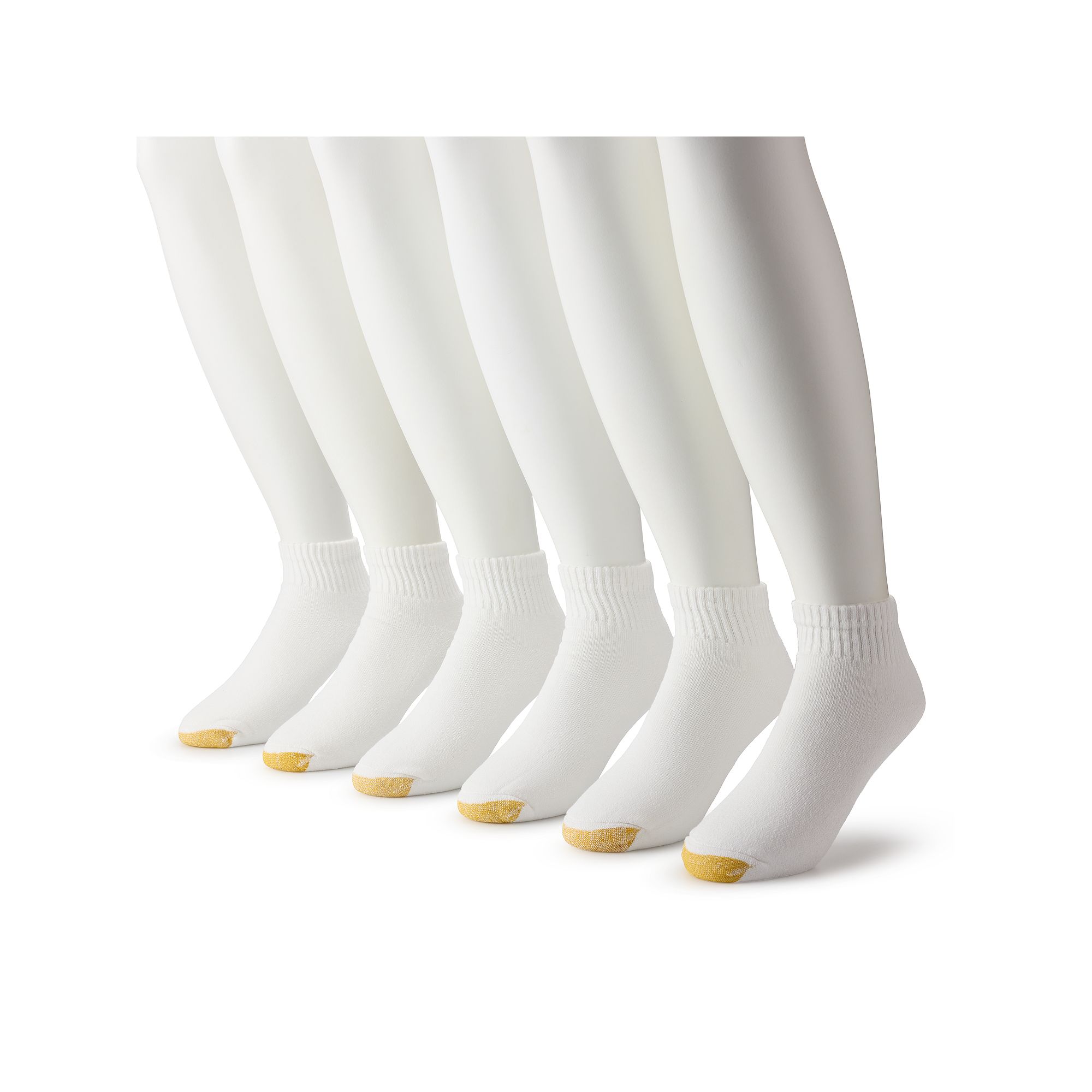 Mens GOLDTOE® 6-pack Athletic Cushioned Cotton Quarter Socks, Size: 6-12,