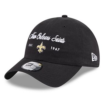 Women's New Era Black New Orleans Saints Script Casual Classic Adjustable Hat