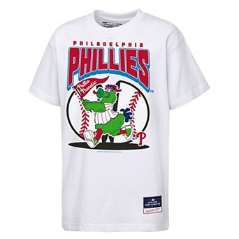 Youth Mitchell & Ness White Philadelphia Phillies Mascot Mania T-Shirt