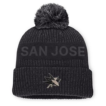 Men's Fanatics Charcoal San Jose Sharks Road Phantom Cuffed Knit Hat with Pom