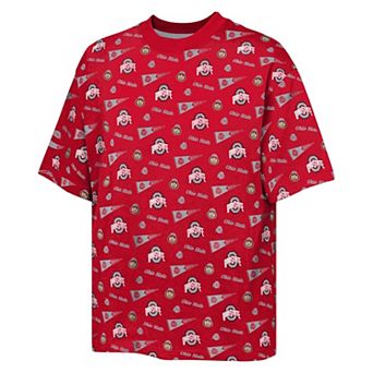 Youth Outerstuff Scarlet Ohio State Buckeyes Scramble All Over Print T-Shirt