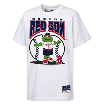 Youth Mitchell & Ness White Boston Red Sox Mascot Mania T-Shirt