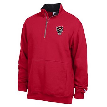 Men's Champion Red NC State Wolfpack Fleece Quarter-Zip Pullover