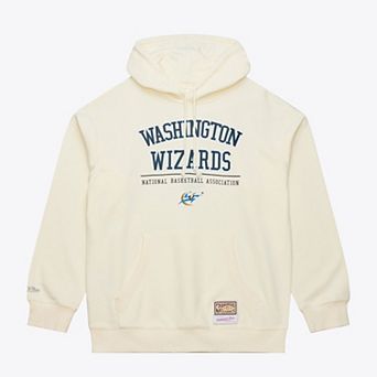 Men's Mitchell & Ness Cream Washington Wizards Walk-Off Fleece Hoodie