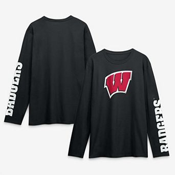 Men's Logo Athletic Black Wisconsin Badgers Primary Logo Long Sleeve T-Shirt
