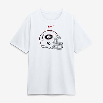 Men's Nike White Georgia Bulldogs Whiteout Helmet T-Shirt
