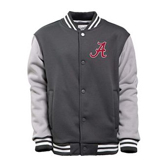 Youth Garb Charcoal/Gray Alabama Crimson Tide Zeo Varsity Full-Snap Jacket