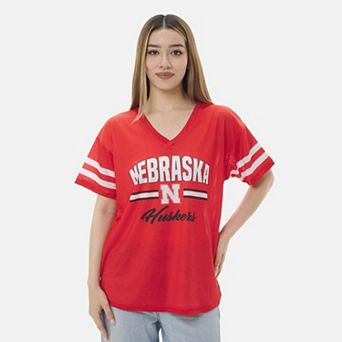 Women's ZooZatz Scarlet Nebraska Huskers Mesh Jersey Kickoff T-Shirt