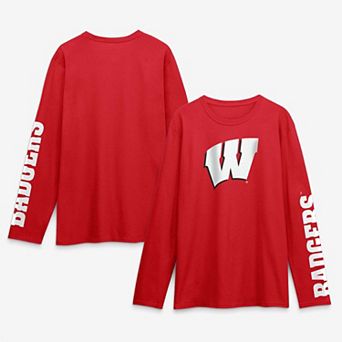 Men's Logo Athletic Red Wisconsin Badgers Primary Logo Long Sleeve T-Shirt