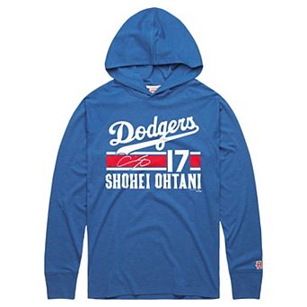 Men's Homage Shohei Ohtani Royal Los Angeles Dodgers Signature Name & Number Lightweight Tri-Blend Hoodie
