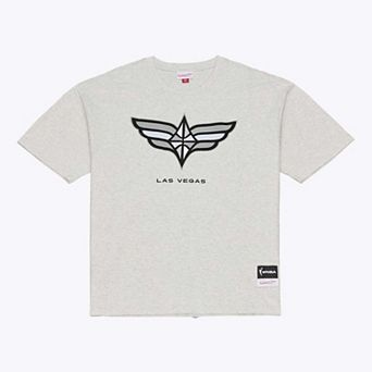 Men's Mitchell & Ness Silver Las Vegas Aces Logo Boxy T-Shirt