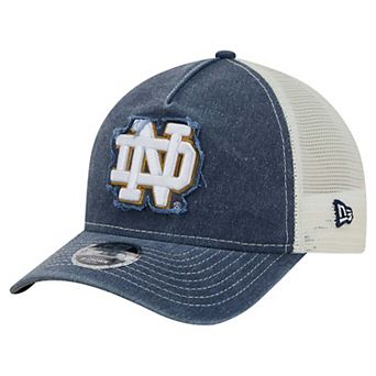 Youth New Era Navy Notre Dame Fighting Irish Retro A-Frame Adjustable Trucker Hat