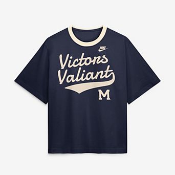 Women's Nike Navy Michigan Wolverines Legacy Fight Song Boxy T-Shirt