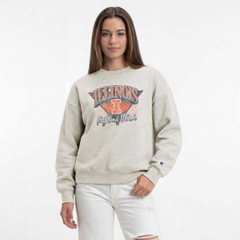 Women's Champion Oatmeal Illinois Fighting Illini All-Star Weave Sweatshirt