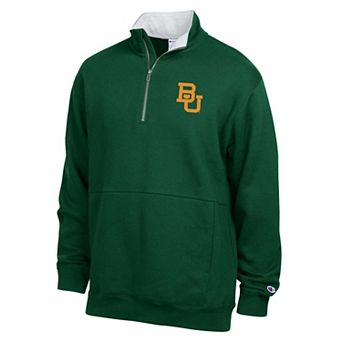 Men's Champion Green Baylor Bears Fleece Quarter-Zip Pullover