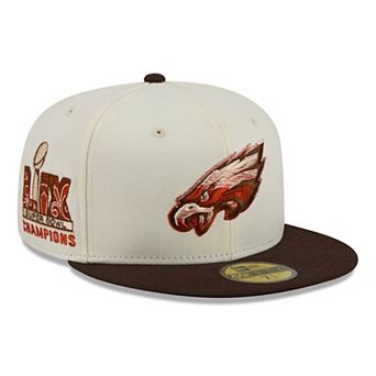Men's New Era Cream/Brown Philadelphia Eagles Pumpkin Spice 59FIFTY Fitted Hat