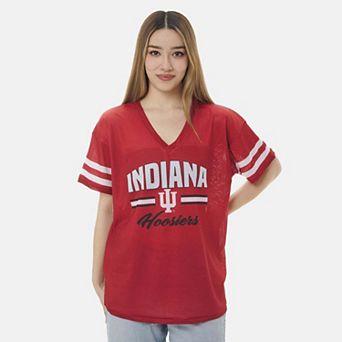 Women's ZooZatz Crimson Indiana Hoosiers Mesh Jersey Kickoff T-Shirt