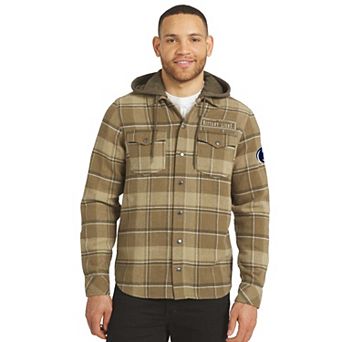 Men's Darius Rucker Collection by Fanatics Brown/Olive Penn State Nittany Lions Woven Hooded Full-Snap Shacket