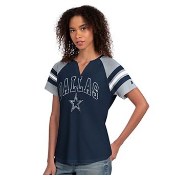 Women's Starter Navy Dallas Cowboys Game On Notch Neck T-Shirt