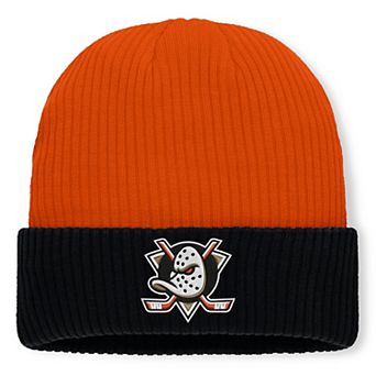 Men's Fanatics Orange/Black Anaheim Ducks Authentic Pro Rink Cuffed Knit Hat