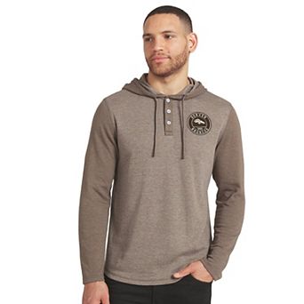 Men's Darius Rucker Collection by Fanatics Tan/Brown Denver Broncos Knit Hooded Henley Long Sleeve T-Shirt