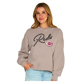 Women's Soft as a Grape Tan Cincinnati Reds Snuggly Sweatshirt