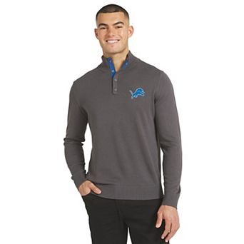 Men's J. Palmer Charcoal Detroit Lions Sideline Quarter-Snap Sweater