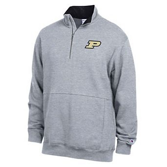 Men's Champion Heather Gray Purdue Boilermakers Fleece Quarter-Zip Pullover
