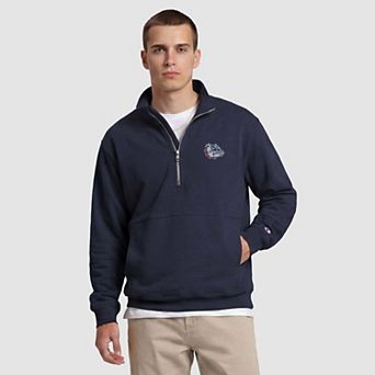 Men's Champion Navy Gonzaga Bulldogs Quarter-Zip Fleece Pullover