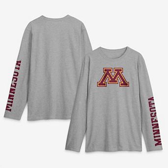 Men's Logo Athletic Heather Gray Minnesota Golden Gophers Primary Logo Long Sleeve T-Shirt