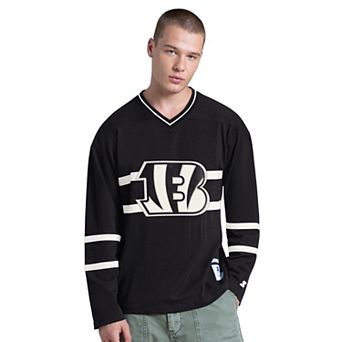 Men's Starter Black/White Cincinnati Bengals Lineup Long Sleeve T-Shirt