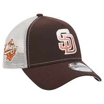 Men's New Era Brown San Diego Padres Pumpkin Spice A-Frame 9FORTY Adjustable Trucker Hat