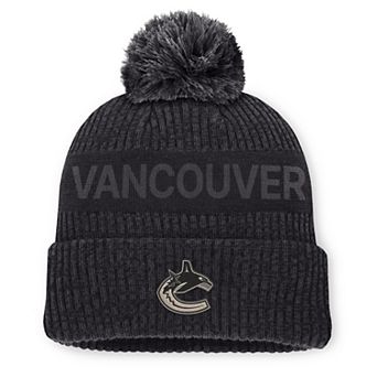 Men's Fanatics Charcoal Vancouver Canucks Road Phantom Cuffed Knit Hat with Pom