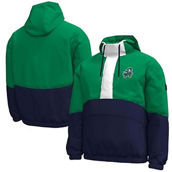 Men's Under Armour #1 Kelly Green Notre Dame Fighting Irish Irish Wear Green Expanse Half-Zip Jacket
