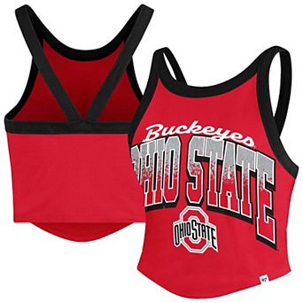 Women's '47 Scarlet Ohio State Buckeyes Shimmer Shadow Sporty Tank Top