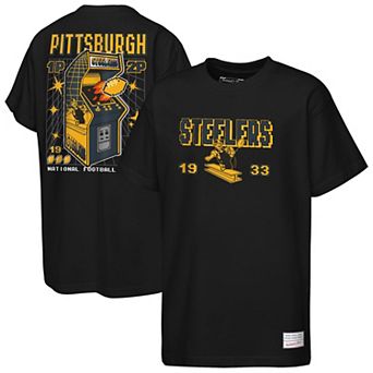 Youth Mitchell & Ness Black Pittsburgh Steelers Retro Arcade T-Shirt